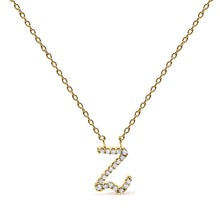 Load image into Gallery viewer, 10K White Gold Diamond Accent "A" Initial Script Style Pendant Necklace

