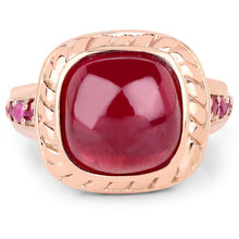 Load image into Gallery viewer, 9.14 Carat Glass Filled Ruby and Ruby .925 Sterling Silver Ring
