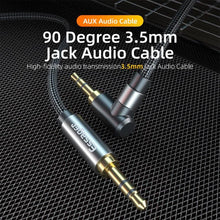 Load image into Gallery viewer, 90Degree 3.5mm Right Angle AUX Audio Cable Jack For Headphone Extension Wire
