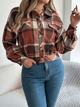 Load image into Gallery viewer, Classic Plaid Button Up Long Sleeve Jacket Women Cozy Trendy Everyday Wear Simple Jacket
