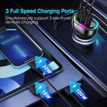 Load image into Gallery viewer, 90W 3 Ports Fast Car Charger USB and Type C
