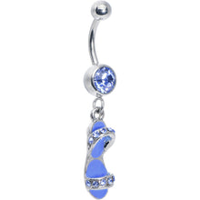Load image into Gallery viewer, Blue Gem Beach Sandal Belly Ring
