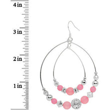 Load image into Gallery viewer, Pink Beaded Double Hoop Fashion Earrings
