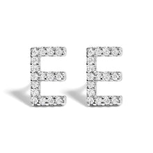 Load image into Gallery viewer, 10K White Gold 1/10 Cttw Diamond Initial â€œAâ€ Stud Earring
