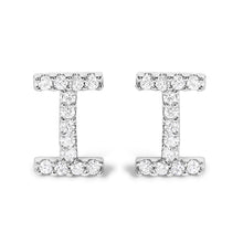 Load image into Gallery viewer, 10K White Gold 1/10 Cttw Diamond Initial â€œAâ€ Stud Earring
