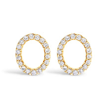 Load image into Gallery viewer, 10K White Gold 1/10 Cttw Diamond Initial â€œAâ€ Stud Earring
