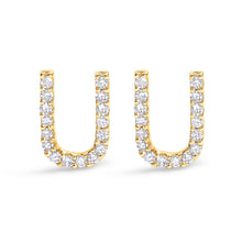 Load image into Gallery viewer, 10K White Gold 1/10 Cttw Diamond Initial â€œAâ€ Stud Earring
