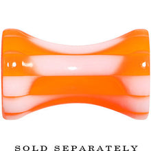 Load image into Gallery viewer, 6G Orange and White Checkerboard Acrylic Saddle Plug
