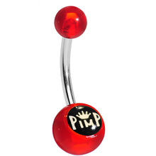 Load image into Gallery viewer, Red Acrylic Pimp King Belly Ring
