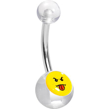 Load image into Gallery viewer, Clear Acrylic Rude Smiley Belly Ring
