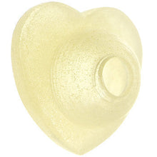 Load image into Gallery viewer, Light Yellow Silicone Heart Glow in the Dark Barbell Cap
