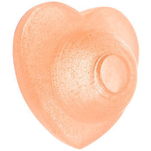 Load image into Gallery viewer, Peach Silicone Heart Glow in the Dark Barbell Cap
