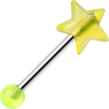 Load image into Gallery viewer, 16G Yellow Acrylic Splendid Star Straight Barbell Eyebrow Ring
