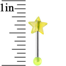 Load image into Gallery viewer, 16G Yellow Acrylic Splendid Star Straight Barbell Eyebrow Ring
