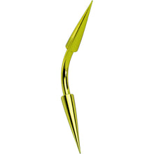 Load image into Gallery viewer, 14G 3/8 Yellow Anodized Titanium Curved Barbell
