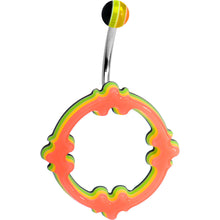 Load image into Gallery viewer, Light Orange Yellow Green Acrylic Multi-Layered Celtic Belly Ring
