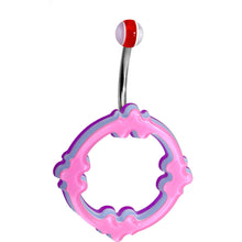 Load image into Gallery viewer, Light Pink Blue Purple Acrylic Multi-Layered Celtic Belly Ring
