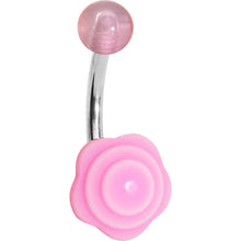 Load image into Gallery viewer, Pale Pink Swirled Flower Belly Ring
