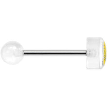 Load image into Gallery viewer, 14G 5/8 Clear Acrylic Giving the Middle Finger Tongue Ring
