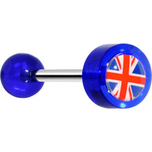 Load image into Gallery viewer, 14G 5/8 Blue UK British Flag Tongue Ring
