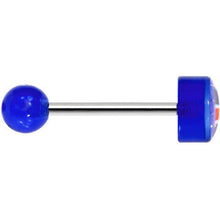 Load image into Gallery viewer, 14G 5/8 Blue UK British Flag Tongue Ring
