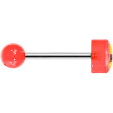 Load image into Gallery viewer, 14G 5/8 Red Acrylic Smiley Sunglasses Tongue Ring
