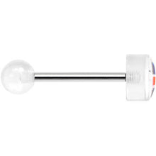 Load image into Gallery viewer, 14G 5/8 Clear Acrylic UK British Flag Tongue Ring
