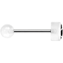 Load image into Gallery viewer, 14G 5/8 Clear Intertwined Male Female Symbol Tongue Ring
