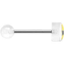 Load image into Gallery viewer, 14G 5/8 Clear Acrylic Smiley Sunglasses Tongue Ring
