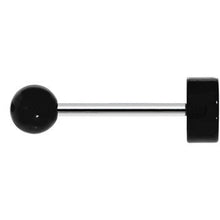 Load image into Gallery viewer, 14G 5/8 Black Acrylic Smiley Sunglasses Tongue Ring
