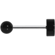 Load image into Gallery viewer, 14G 5/8 Black and White Star Tongue Ring
