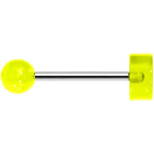Load image into Gallery viewer, 14G 5/8 Neon Green Acrylic Behind the 8 Ball Tongue Ring
