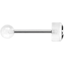 Load image into Gallery viewer, 14G 5/8 Clear Acrylic Black and White Star Tongue Ring
