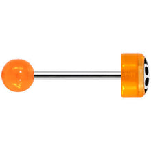 Load image into Gallery viewer, 14G 5/8 Orange Acrylic Behind the 8 Ball Tongue Ring
