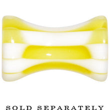 Load image into Gallery viewer, 6G Acrylic Yellow and White Checker Saddle Plug
