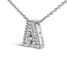 Load image into Gallery viewer, 10K White Gold Diamond Accent "A" Initial Bubble Pendant Necklace
