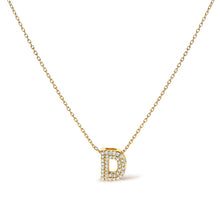 Load image into Gallery viewer, 10K White Gold Diamond Accent "A" Initial Bubble Pendant Necklace
