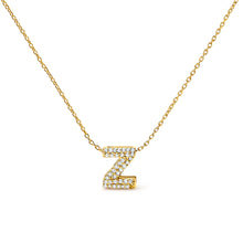 Load image into Gallery viewer, 10K White Gold Diamond Accent "A" Initial Bubble Pendant Necklace
