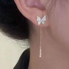 Load image into Gallery viewer, 925 Silvery Post Yellow Alloy Butterfly Earrings
