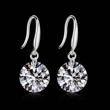 Load image into Gallery viewer, 925 Sterling Silver 2.00 ct. Cubic Zirconia Drop Earrings
