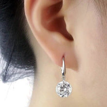 Load image into Gallery viewer, 925 Sterling Silver 2.00 ct. Cubic Zirconia Drop Earrings
