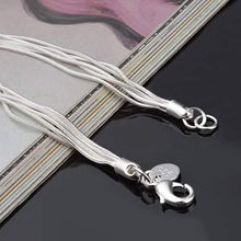 Load image into Gallery viewer, .925 Sterling Silver Five-Line Chain with Five-Heart Bracelet
