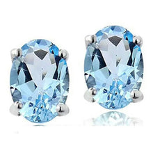 Load image into Gallery viewer, 925 Sterling Silver London Blue Topaz Stud Earrings
