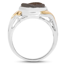 Load image into Gallery viewer, 3.25 Carat Genuine Cobalt Blue Drusy .925 Sterling Silver Ring
