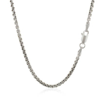 Load image into Gallery viewer, 2.2mm Sterling Silver Rhodium Plated Round Box Chain
