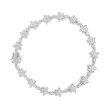 Load image into Gallery viewer, 14K White Gold 1 1/5 Cttw Round Diamond Flower Blossom Link Bracelet (H-I Color, SI1-SI2 Clarity) - Size 7"
