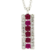Load image into Gallery viewer, .30ct Ruby Diamond Fashion Pendants 14KT White Gold
