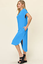 Load image into Gallery viewer, Double Take Full Size Round Neck Short Sleeve Slit Dress Stylish &amp; Comfortable Casual Dress
