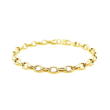 Load image into Gallery viewer, 4.6mm 14k Yellow Gold Oval Rolo Bracelet
