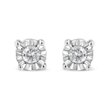 Load image into Gallery viewer, 10K Yellow Gold Plated .925 Sterling Silver 1/10 Cttw Round Brilliant-Cut Diamond Miracle-Set Stud Earrings (J-K Color, I3 Clarity)
